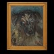 Axel P. Jensen, 
1886-1972, Öl 
auf Pappe
Porträt einen 
Hundes
Signiert und 
datiert ...