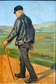 Christiansen, 
Rasmus (1863 - 
1940) Dänemark: 
Ein wandelnder 
Mann. Öl auf 
Leinwand/auf 
Holz ...