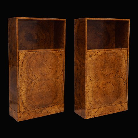 A pair of Danish birch wood cabinets. Denmark 
circa 1930. H: 106cm. W: 57cm. D: 24cm