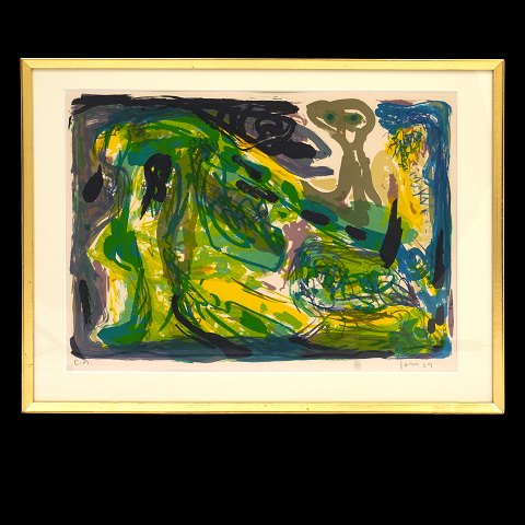 Asger Jorn, 1914-73, Litographie, "Nuit dechiree", 
signiert 1969. Lichtmasse: 40x56cm. Mit Rahmen: 
67x51cm