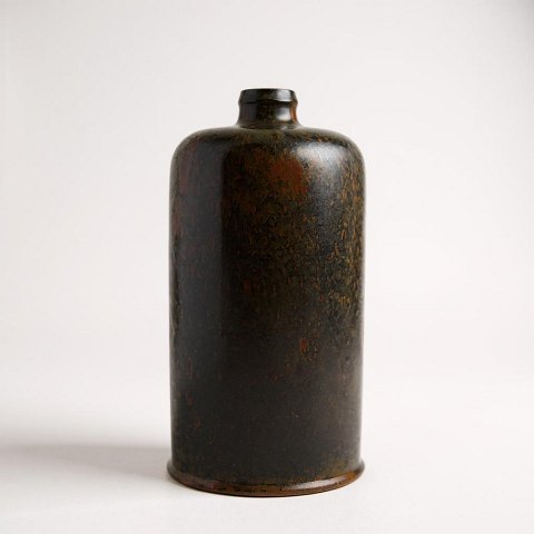 Vase – Keramik – Saxbo – Modell 216 – Nathalie Krebs – orange-/bräunliche Farbtöne – ca. 1940