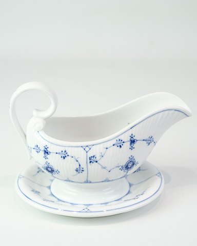Sauciere mit Untertasse – Blaue Gerippt – Royal Copenhagen – Nr. 200