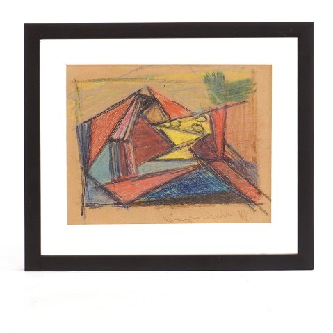Mogens Balle, 1921-88, oil chalk. Signed and dated 
1947. Visible size: 16,5x20,5cm. With frame: 
25x28cm