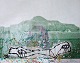 Nakajima, 
Yoshio / Lars 
H&aring;rd, 
Schweden: Mona 
Lisa. Bemalt 
Grafik. 56 x 71 
cm. Signiert: 
...