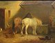 Hamman, Edouard 
Michel 
Ferdinand (1850 
-) Frankreich: 
Pferde am 
Wassertrog. Öl 
auf Leinwand. 
...