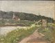 Fischer, Carl 
(1887 - 1962) 
Dänemark: 
Landschaft mit 
Menschen. Öl 
auf Leinwand. 
Signiert: C. 
...
