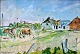 Jacobsen, 
Ludvig (1890 - 
1957) Dänemark: 
Pferde auf 
einem 
Bauernhof. Öl 
auf Papier. 
Signiert: ...