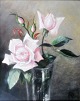 Dänische 
Künstler (19. 
Jahrhundert). 
Rosen in einem 
Glas. 32 x 25 
cm. Mit 
Monogramm.
Eingerahmt.