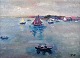 Bonfils, Louise 
(1856 - 1933) 
Dänemark: Meer 
mit Booten. 
Gezeichnet: 
Monogramm. Öl 
auf Leinwand. 
...
