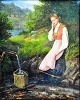 Norwegische 
Künstler, 19. 
Jahrhundert. 
Eine Frau, 
Wasser holen. 
Öl auf Karton. 
Unsigniert. 38 
x ...