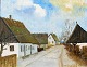 Glob, Jørn 
(1913 - 1988), 
Dänemark: 
Landschaft mit 
Häuser.
Öl auf 
Leinwand. 
Unterzeichnet: 
Jørn ...