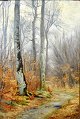 Bredsdorff, 
Johan Ulrik 
(1845 - 1928) 
Dänemark: Ein 
Wald - Herbst. 
Öl auf 
Leinwand. 
Signiert: ...