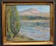 Dänischer 
Künstler (20. 
Jahrhundert): 
Szene mit See. 
Öl auf 
Leinwand. 
Unterzeichnet. 
58 x 69 ...