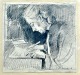 Grønbech, Niels 
(1907 - 1991) 
Dänemark: Eine 
schreibende 
Frau. Blei auf 
Papier. 
Unterzeichnet. 
...