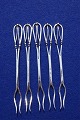 Danish silver flatware Art Deco,  set of 5 cold 
cut forks about 15cm