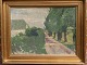 Mogens Vantore 
(1895 - 1977), 
Öl auf Holz 
Haus bei Allee 
von Jahr 1916
Sign: M. 
Vantore ...