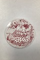 Red monthly plate in faience for May - HARMONI (Harmony). Designed by Bjørn Wiinblad for ...