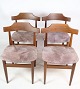 4 Esszimmerstühle – Teak – Grauer Stoff – Hans Olsen – 1960