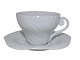 Royal Copenhagen White Triton (White Conch), large coffee cup and matching saucer.Designed ...