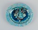Elio Schiavon 
(1925-2004), 
Italy. Unique 
ceramic bowl 
with blue glass 
inlay at the 
...