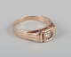 Danish goldsmith. 14-karat gold ring with a semi-precious stone.In the Art Deco ...