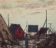 Peder Brøndum 
Sørensen 
(1931-2003), 
Danish painter, 
oil on board.
"Houses by the 
Sea." ...