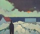 Knud Horup 
(1926-1973), 
Danish artist, 
oil on canvas. 
Figure in 
landscape.
Mid-20th ...