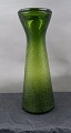 Large Hyacinth glasses in dark green glass with 
net pattern 22cm