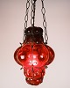 Lampe/Gitter-Pendelleuchte - Rubinrotes Glas - ...