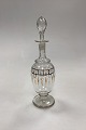 Glass Carafe with decoration in gold, white and red. Measures approx. 25.5 cm / 10.03 in.