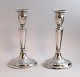 Hans Jensen (H.J). Silver candlesticks with oval base (830). A pair. Height 1.59 
cm. Produced 1959