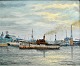 Zier, Wolmer 
(1910 - 1990) 
Dänemark: Der 
Hafen von 
Esbjerg. Öl auf 
Leinwand. 
Unterzeichnet. 
45 x ...