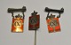 3 Chr. X-Marken 
in Silber, 
Georg Jensen, 
Dänemark.