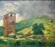 Dauteloup, Jean 19./20. Frankreich: Landschaft mit Turm. Öl auf Leinwand. Unterzeichnet. 47 x 55 ...