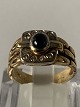 Gold ring with 
diamonds and 
blue sapphire 
14 Karat
Stamp: 585, JA
Size: 56, 
17.82 ...