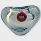 Holmegaard, 
Menuet, 
Herzvase, 
Aquafarben, 8 
cm breit, 6,5 
cm hoch, Design 
Per Lütken, 
Etikett: ...