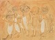 Durack, 
Elizabeth (1915 
- 2000) 
Australien: 
Kinder des 
Nimmermals. 
Aquarell auf 
Papier. ...