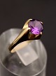 14 carat gold 
ring with 
amethyst size 
54-55 stamped 
585 JoN for 
goldsmith 
Jorgen Nielsen 
Aarhus ...