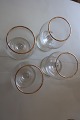 Glasses for cognac/brandy with gilt edgeH: 9cmFrom the 1950-yearsWe have: 4 stk.Price pr. stk: DKK 25,- Price for all 4 glasses: DKK 70,-We prefer to sell all 4 glasses togetherIn a good condition