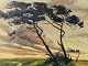Axel Lind 
(1907-2011), 
Ölgemälde auf 
Leinwand, Vom 
Wind verwehte 
Bäume in 
Westjütland, 
Maße mit ...