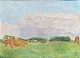 Kielberg, Ole 
(1911 - 1985) 
Dänemark: Kühe 
und Pferde auf 
der Weide, 
1962-64. Öl auf 
Leinwand. ...