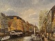 Aksel Lang Olsen (geb. 1931), Christianshavn-Kanal, Ölgemälde auf Leinwand, Maße mit Rahmen: 48 ...