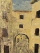 Carl Lang, 
Südliches 
Stadtmotiv, 
Ölgemälde auf 
Leinwand, Maße 
mit Rahmen 
51x43cm