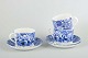 Gefle, "Blå Blomster"3 tea cups with saucers, mid-century.