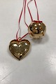 Georg Jensen Christmas Collectibles Christmas Bauble and Heart - Angel 2012. Gold-plated brass. ...