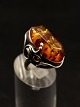 Sterling sølv 
ring størrelse 
54 med rav emne 
nr. 622303