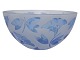 Holmegaard bowl 
in matte glass 
with light blue 
flowers 
designed by 
Anja Kjær.
Artist signed 
...