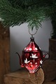 Old glass Christmas ornament / Christmas tree decoration from around 1950. (coffee pot) H: 7.5 cm.
