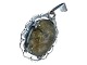 Large sterling silver pendant with rock crystal