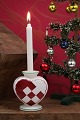Old red Aluminia faience Christmas heart for small candle. H: 7.5cm. Is intact and in fine ...